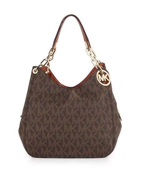 michael kors hand bags fulton large charm shoulder tote brown|Michael Kors fulton large crossbody.